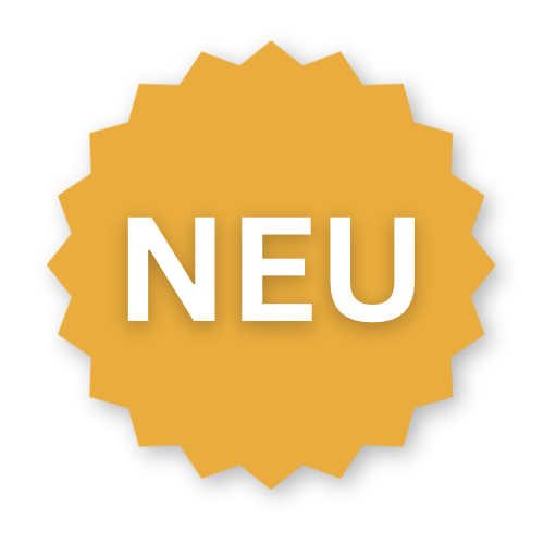 Sticker mit der Aufschrift Neu für die neue Glow Schaukel von Kiddyflow